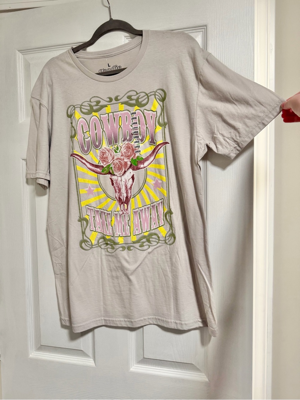 NEW Women’s T-Shirt “Cowboy Take Me Away” Country Skull- Size Large